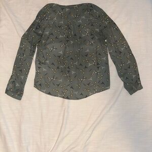 41 Hawthorn Sage Green Floral Button-Back Blouse
